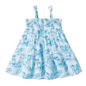 Janie and Jack The Leilani Palm Smocked Sundress Girls Size 3